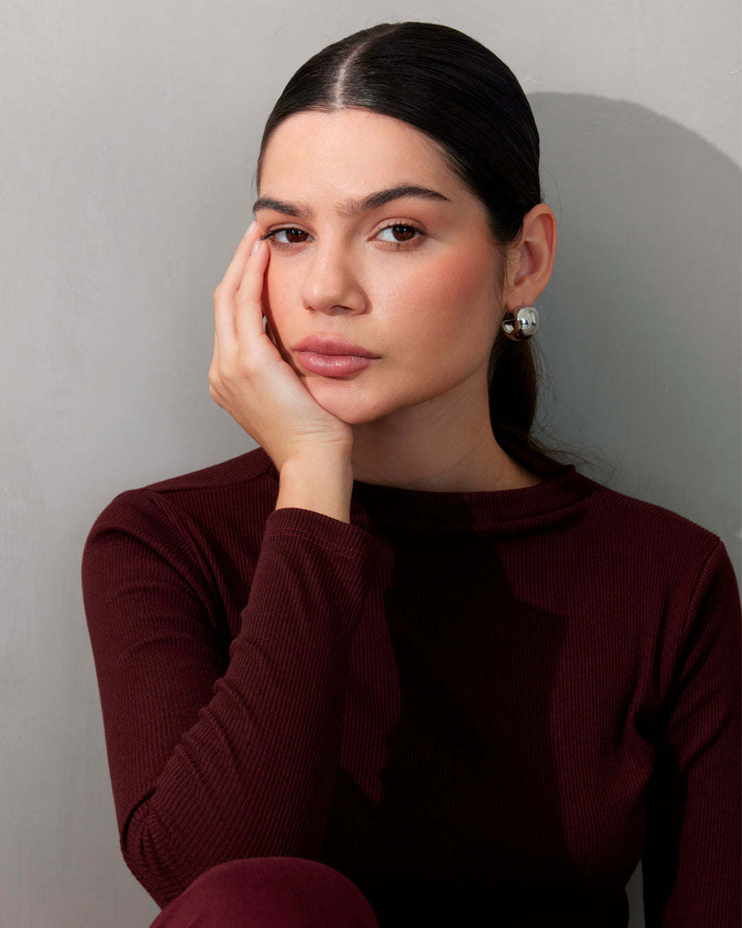 Skin like turtle neck sweater Wine