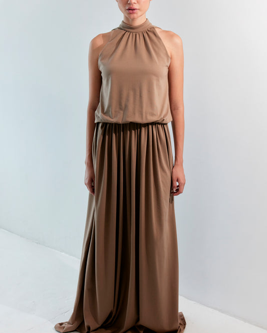 Folded grace dress Mocca