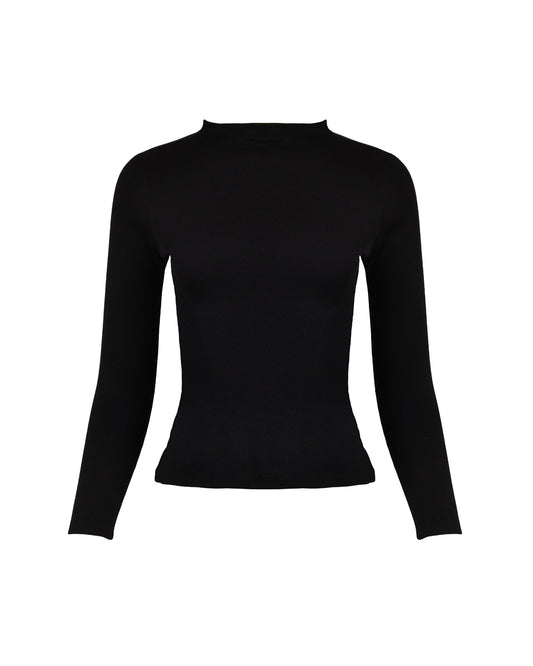 Skin like turtle neck sweater Black