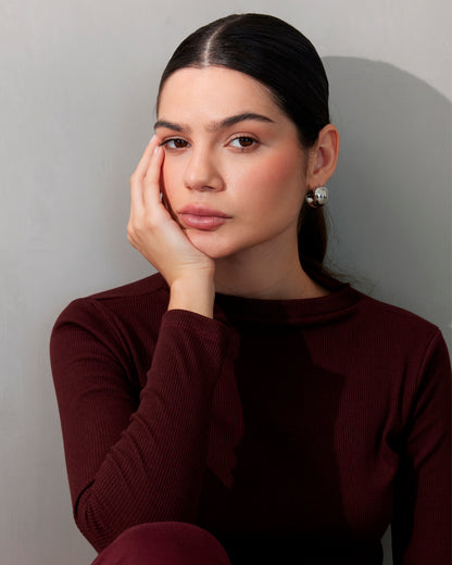 Skin like turtle neck sweater Wine