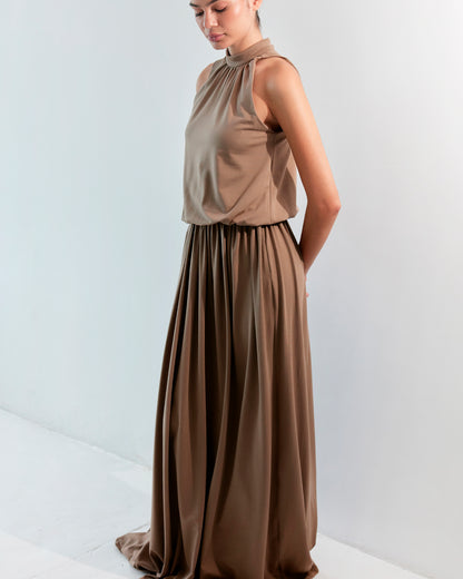 Folded grace dress Mocca