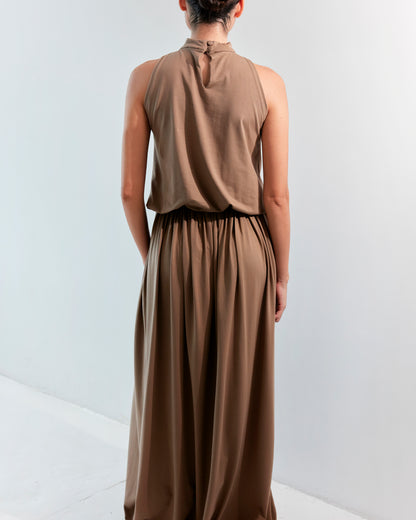 Folded grace dress Mocca