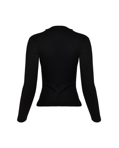 Skin like turtle neck sweater Black