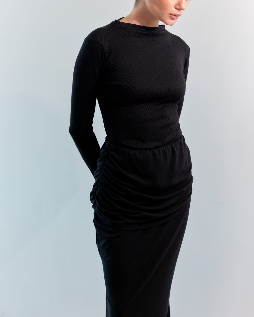 Skin like turtle neck sweater Black